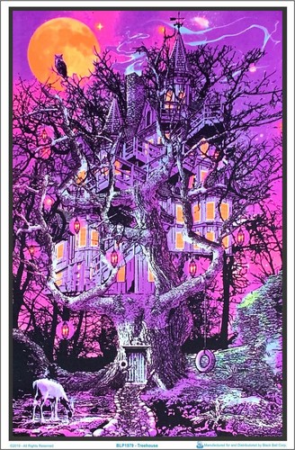 Treehouse blacklight poster - treehouse,
